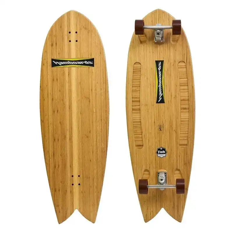 Geprüft Hamboards Fish 53" Bamboo Natural Surf Skate Complete