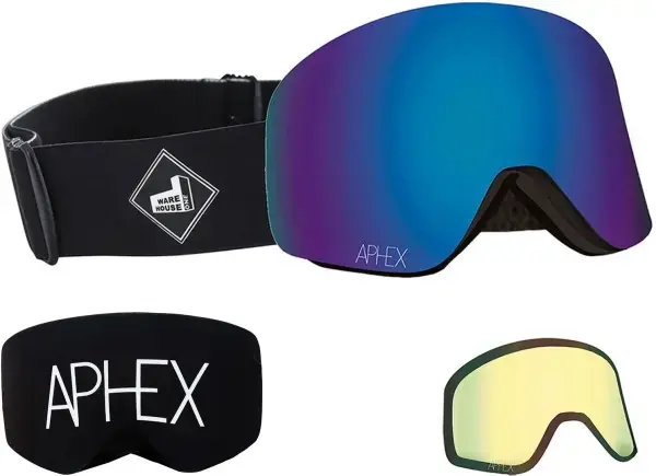 Aphex OXIA THE ONE EDITION Magnet Schneebrille black strap/revo blue + Zusatzglas yellow Warehouse One Solange Der Vorrat Reicht