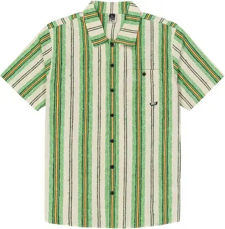 Picture MATAIKONA SS Hemd greenstripes print Warehouse One Preisknaller