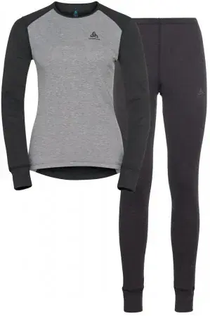Odlo SET ACTIVE ECO WARM WOMEN Longsleeve & Hose dark grey melange/grey melange Warehouse One Nur Heute
