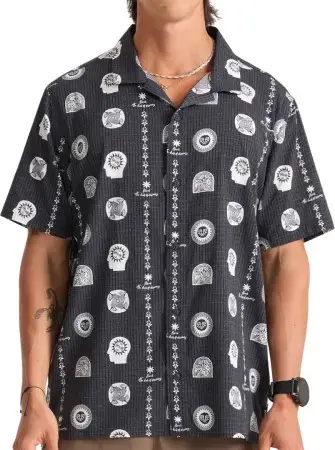 Roark BLESS UP TRAIL Hemd black print Warehouse One Saisonangebot