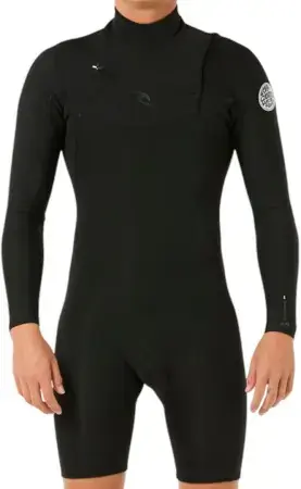 Abverkauf Rip curl DAWN PATROL 2/2 LS CHEST ZIP Shorty black Warehouse One