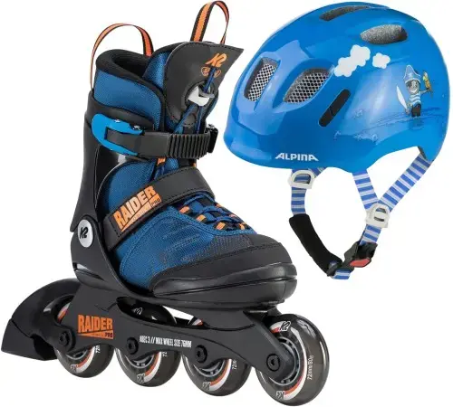 Markenware K2 RAIDER PRO Kinder Inline Skate inkl. ALPINA XIMO 2 ahoi gloss Warehouse One