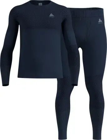 Markenware Odlo SET FUNDAMENTALS PERFORMANCE WARM Longsleeve & Hose dark sapphire Warehouse One