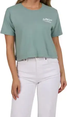 Salty crew FISH BOWL CROP T-Shirt sage Warehouse One Bestseller