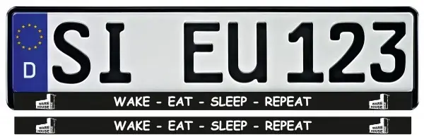 Mega-Angebot Wh1 WAKE EAT SLEEP REPEAT Kennzeichenhalterung Warehouse One