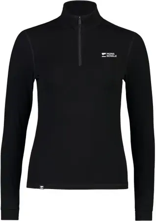 Schnäppchen Mons royale CASCADE MERINO 1/4 ZIP WOMEN Longsleeve black Warehouse One
