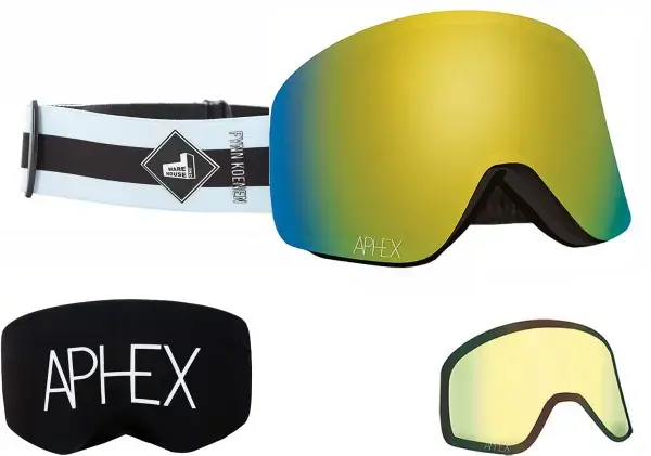 Aphex OXIA THE ONE EDITION Magnet Schneebrille fynn strap/revo gold + Zusatzglas yellow Warehouse One Nur Für Kurze Zeit