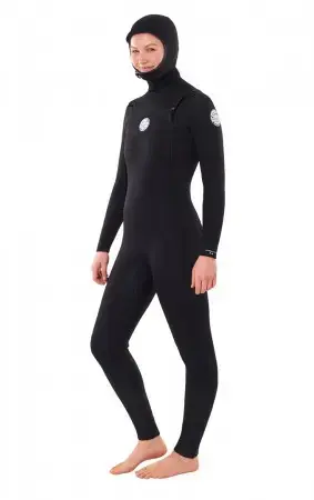 Rip curl WOMENS DAWN PATROL HOODED 5/4 CHEST ZIP Full Suit black Warehouse One Letzte Chance