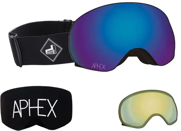 Nur Heute Aphex XPR THE ONE EDITION Magnet Schneebrille black strap/revo blue + Zusatzglas yellow Warehouse One