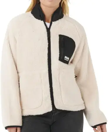 Neue Kollektion Rip curl SHORE BREAK Zip Fleece off white/black Warehouse One