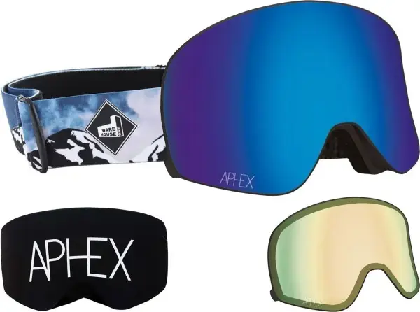 Aphex VIRGO THE ONE EDITION Magnet Schneebrille mountain strap/revo blue + Zusatzglas yellow Warehouse One Super-Preis