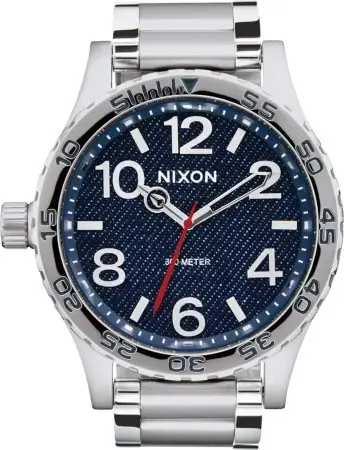 Nixon 51-30 CHRONO Uhr silver/denim Warehouse One Expressversand