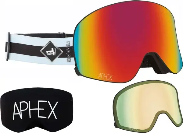 Aphex VIRGO THE ONE EDITION Magnet Schneebrille fynn strap/revo red + Zusatzglas yellow Warehouse One Mega-Angebot