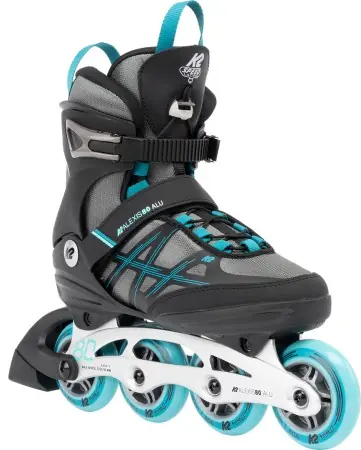 K2 ALEXIS 80 ALU Inline Skate grey/cyan Warehouse One Beliebt