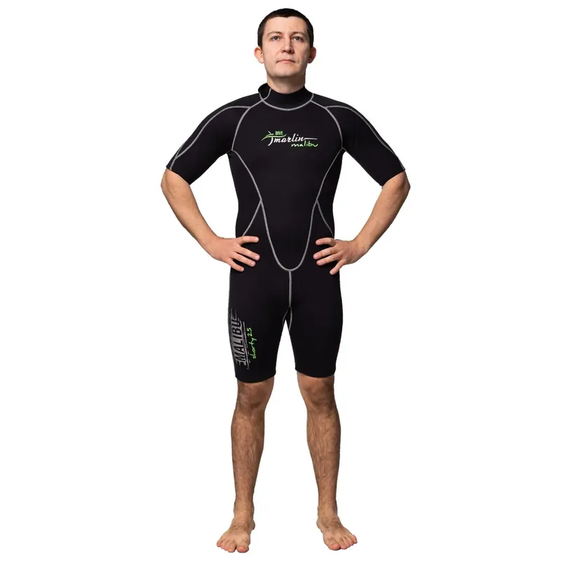 Solange Der Vorrat Reicht Shorty Wetsuit Malibu Man 2.5mm Black-Silver Size L Marlin 117610