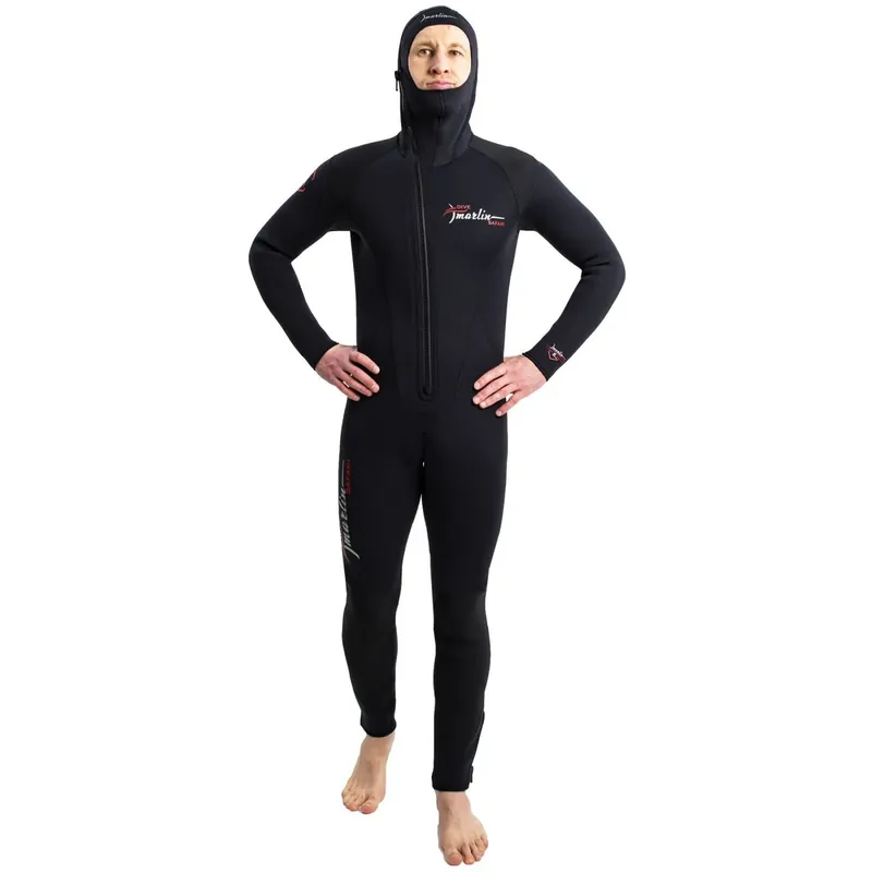 Diving Hooded Full Wetsuit Safari Man 5mm Black Size L Marlin 118465 Expressversand