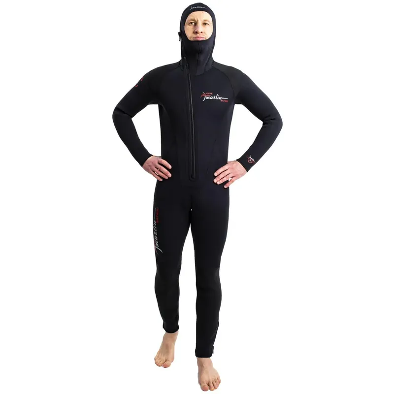 Diving Hooded Full Wetsuit Safari Man 7mm Black Size S Marlin 118469 Markenprodukt