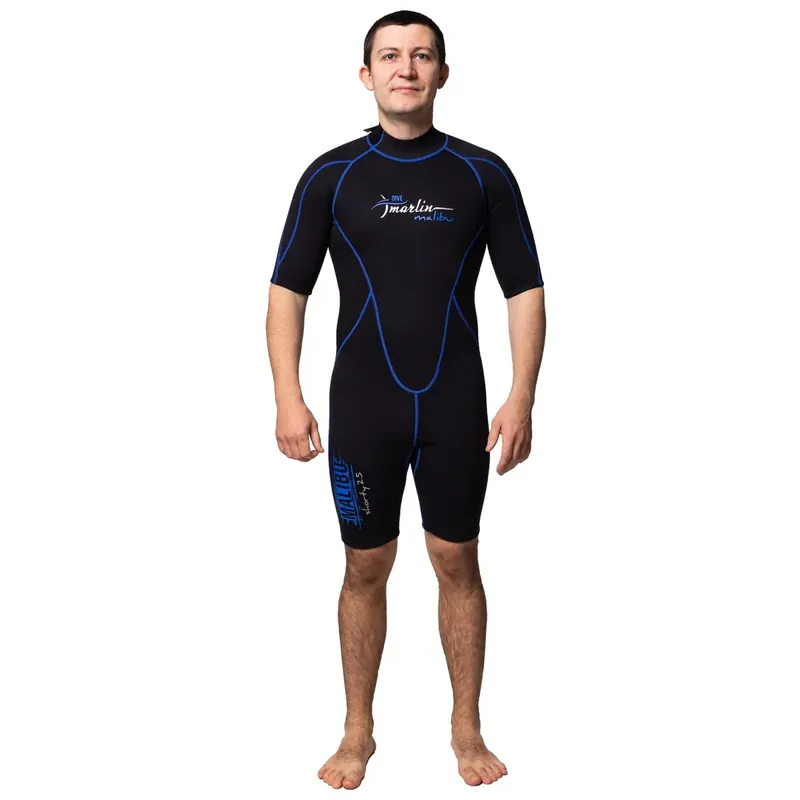 Shorty Wetsuit Malibu Man 2.5mm Black-Blue Size XL Marlin 117607 Top-Preis