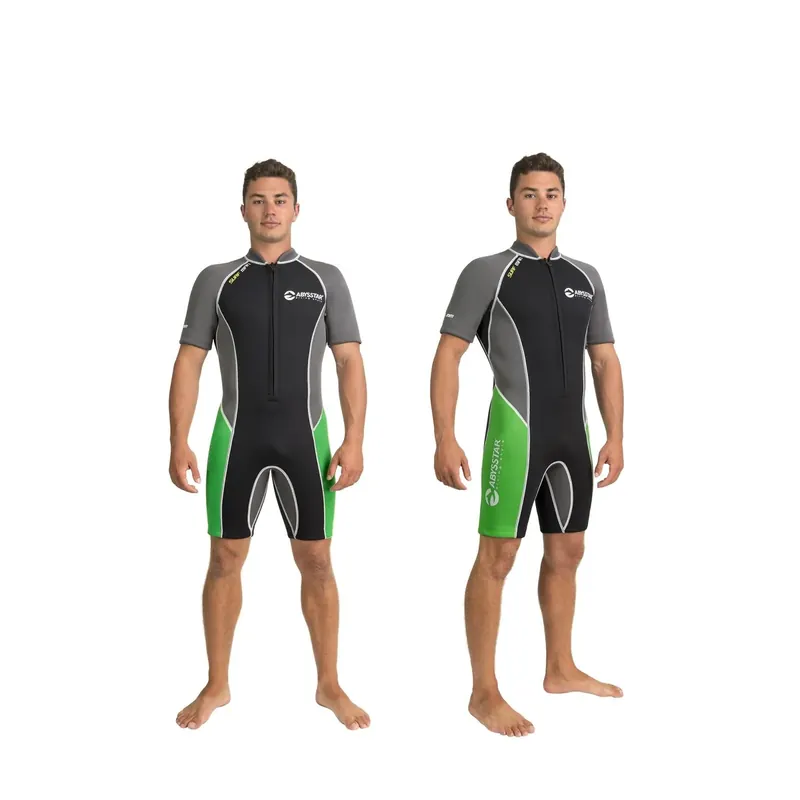 Jetzt Bestellen Snorkeling Short Wetsuit Surf Man 2,5mm Black-Grey-Green XXXL Abysstar 69494
