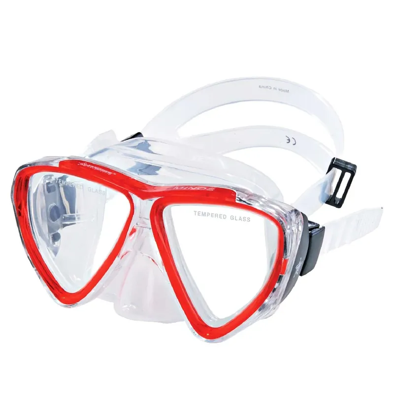 Snorkeling Mask Minos Clear-Red Abysstar 50027RD Schneller Versand