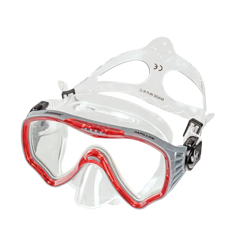 Diving Mask Papillon Clear-Red Abysstar 63132RD Markenware