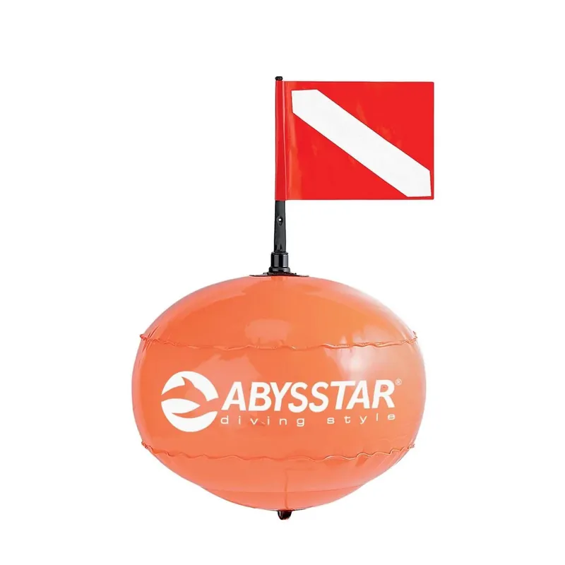 Highlight Spherical Buoy With Removable Flag Orange 38cm Abysstar 50100