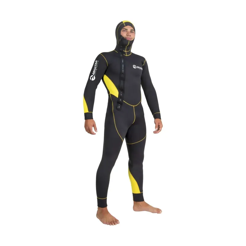 Diving One-Piece Wetsuit Pacific Color Mono Front Zip Man 5mm Black-Yellow XL Abysstar 62911 Must-Have