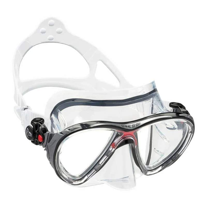 Diving Silicone Mask Evo Big Eyes Transparent-Red Cressi DS336080 Neu