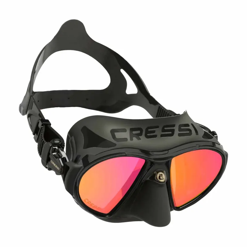 Zertifiziert Diving Silicone Mask Zeus Black-Orange Lenses Cressi DS4750509