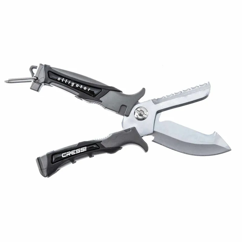 Diving Knife-Scissors Alligator Black 17,5cm Cressi RC559200 Geprüft