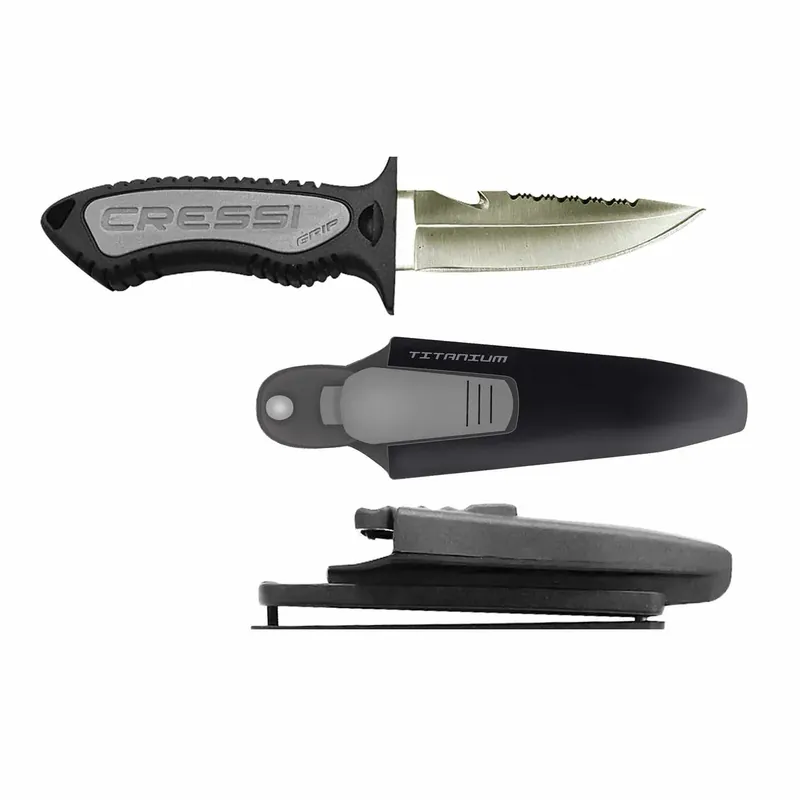 Bestseller Diving Knife Grip Titanio Black 15,7cm Cressi BRC559420