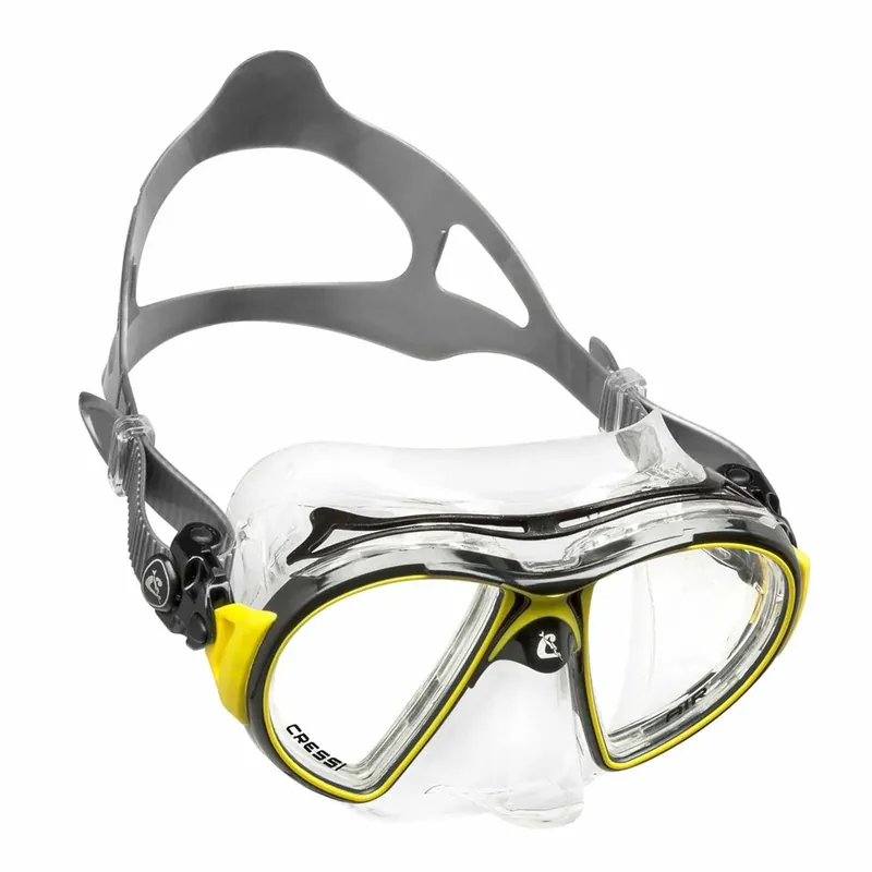 Neuheit Diving Silicone Mask Air Crystal Transparent-Black-Yellow Cressi DS400010