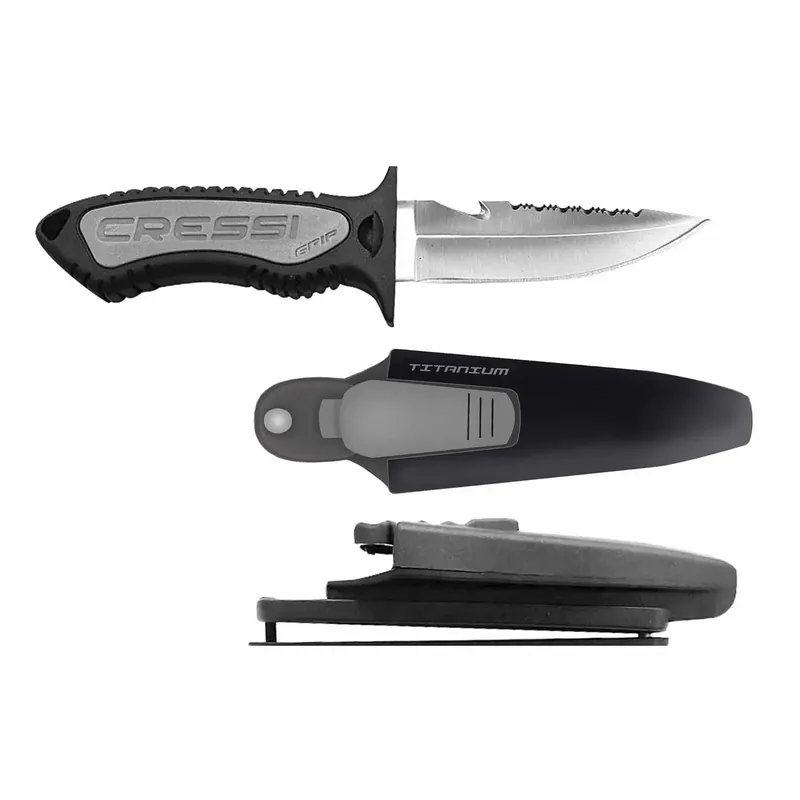 Diving Knife Grip Black 15,7cm Cressi RC559400 Beliebt