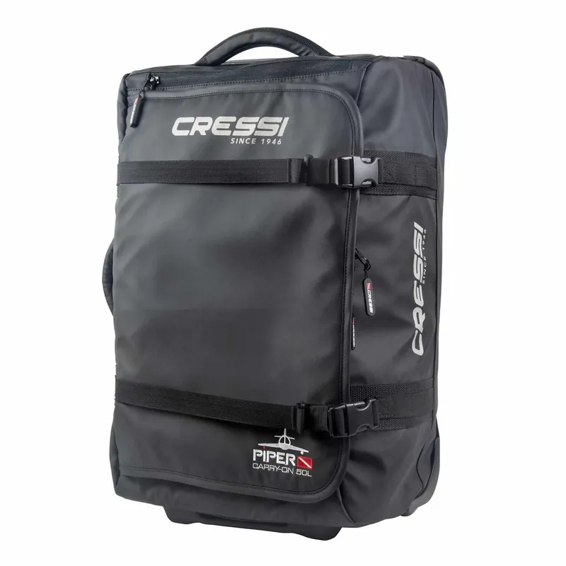 Trolley Bag Piper Black 35,5x23x56cm Cressi UB952000 Top-Seller