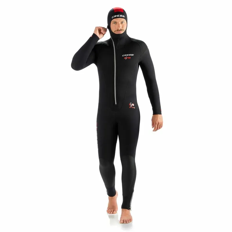 Wetsuit Diver Man 7mm Black-Red S-2 Cressi LU489602 Direktkauf