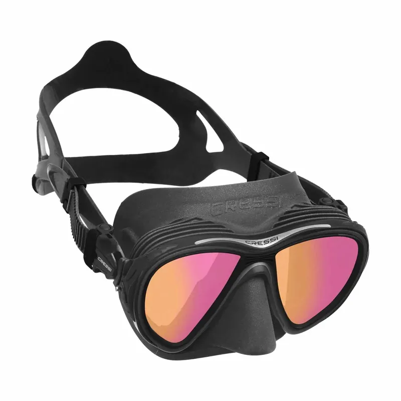 Diving Silicone Mask Quantum Black-Orange Lenses Cressi DS5150509 Wochenendangebot