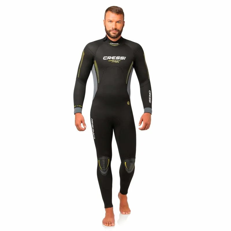 Direkt Vom Hersteller Wetsuit Fast Man 5mm Black-Grey-Yellow S-2 Cressi LR108502