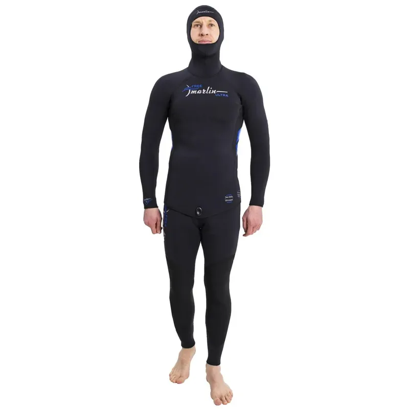 Versand Am Gleichen Tag Freediving Full Hooded Wetsuit Ultra Man 5mm Black Size XXXL Marlin 118537