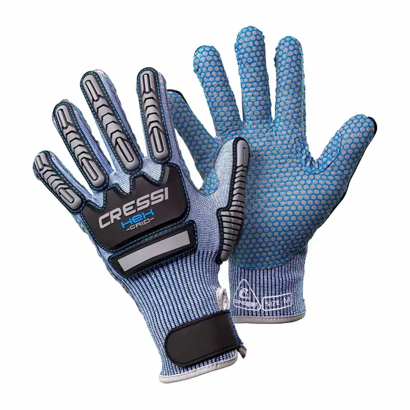 Preisreduziert Diving Gloves Hex Grip 3mm Blue M Cressi PQ100603