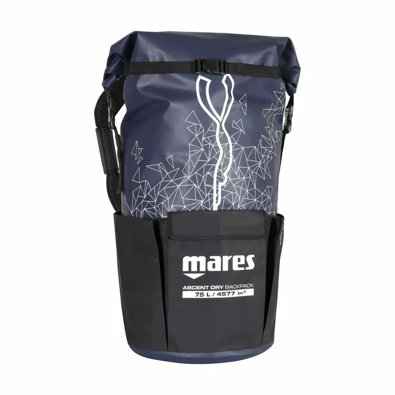 Geprüft Freediving Backpack Ascent Dry Black-Blue 75l Mares 425565