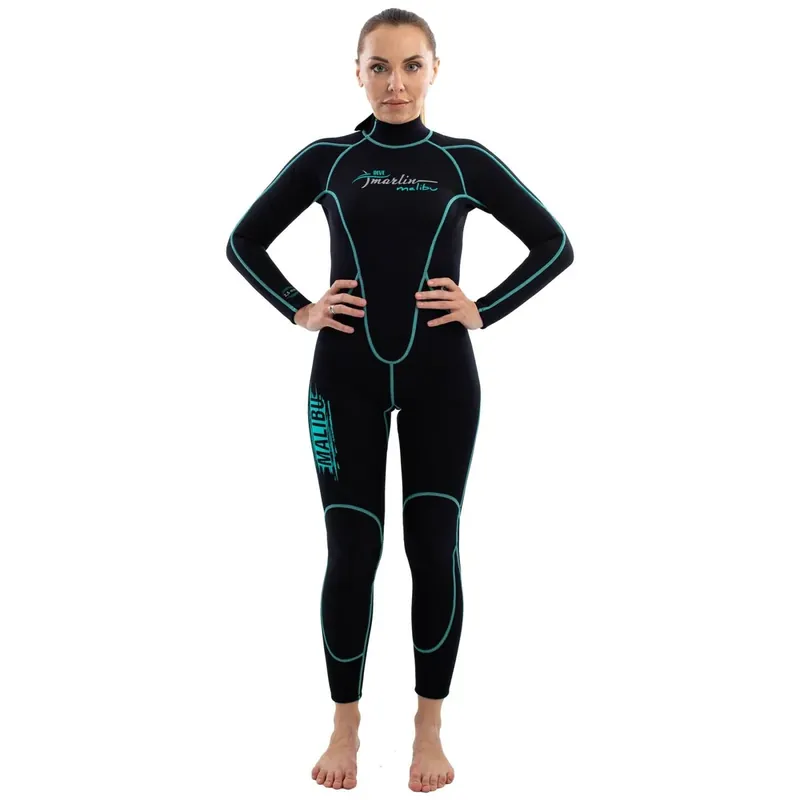 Snorkeling Wetsuit Malibu Woman 2.5mm Black-Aqua Blue Size XS Marlin 118320 Super-Preis
