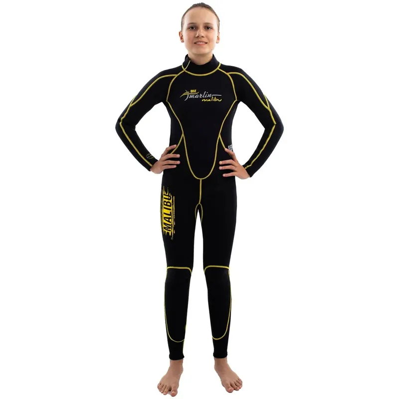 Billig Snorkeling Wetsuit Malibu Kids 2.5mm Black-Yellow Size L Marlin 118329