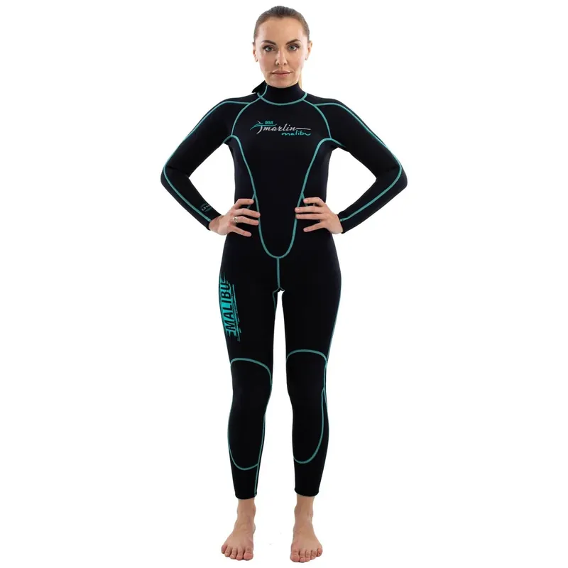 Neue Ware Snorkeling Wetsuit Malibu Woman 2.5mm Black-Aqua Blue Size M Marlin 118322