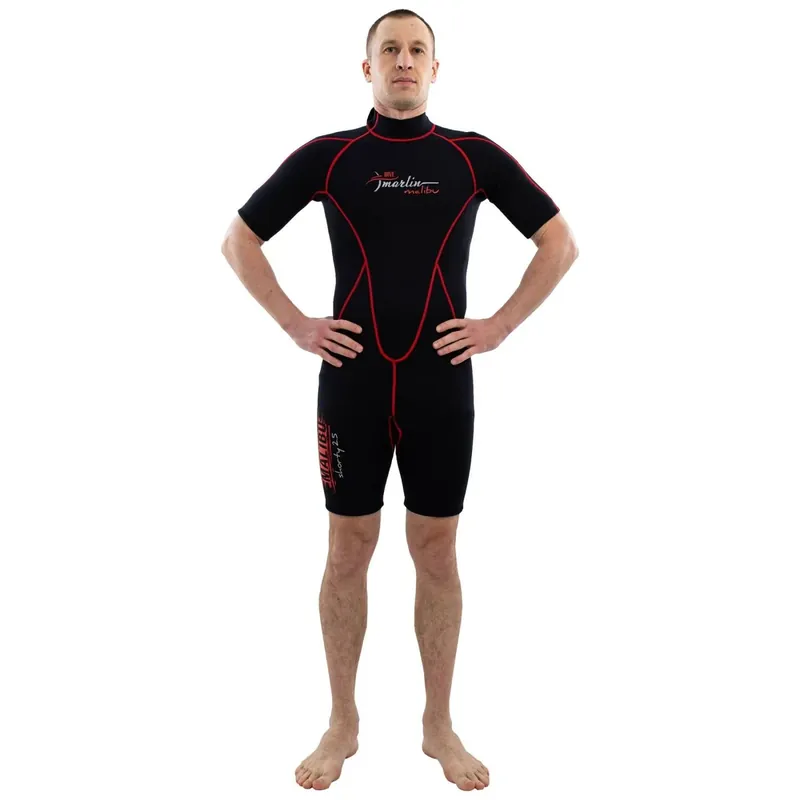 Neu Im Sortiment Shorty Wetsuit Malibu Man 2.5mm Black-Red Size M Marlin 118335