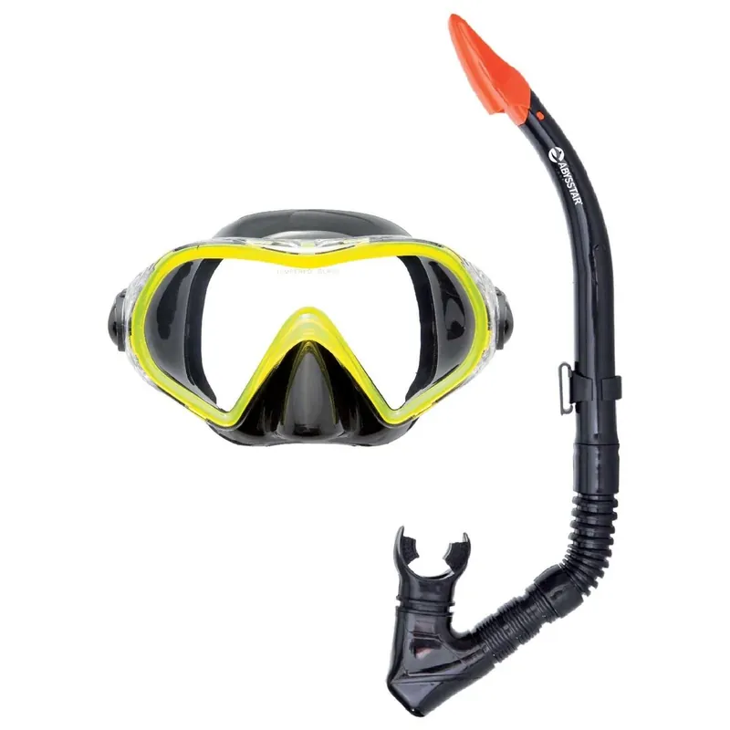 Versand Am Gleichen Tag Snorkeling Set Dive Black-Yellow Abysstar 69256YL