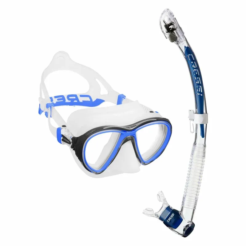 Top-Angebot Snorkeling Kit Quantum and Itaca Ultra Dry Transparent-Blue Cressi DM400020