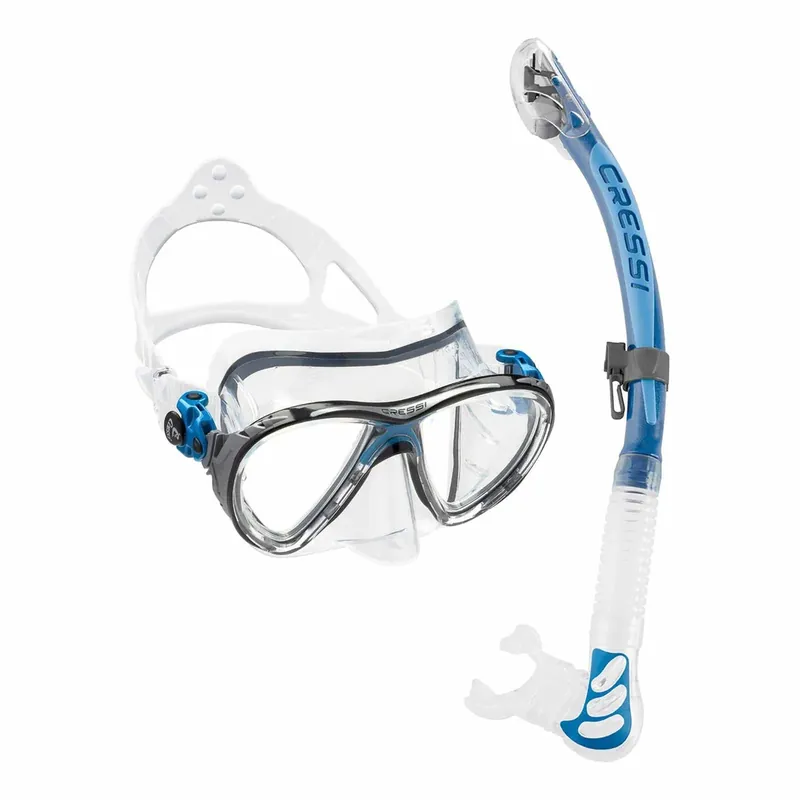 Snorkeling Kit Evo Big Eyes and Alpha Ultra Dry Transparent-Blue Cressi DS337020 Super-Preis