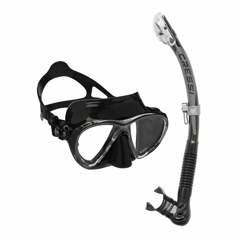 Letzte Chance Snorkeling Kit Evo Big Eyes and Alpha Ultra Dry Dark-Black Cressi WDS337550