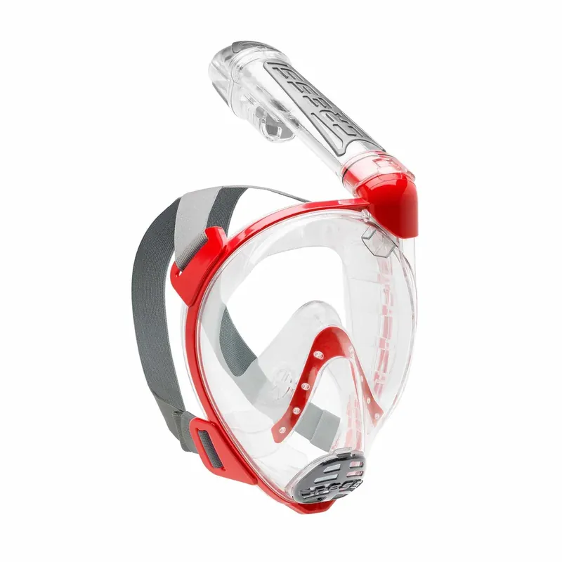 Snorkeling Full Face Mask Duke Transparent-Red M-L Cressi XDT010058 Versand Am Gleichen Tag